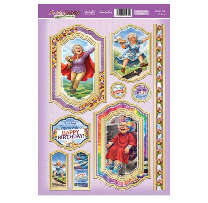 Hunkydory - Life In Full Colour - Golden Oldies Senior Moments Topper Sheet