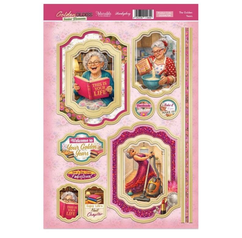 Hunkydory - The Golden Years - Golden Oldies Senior Moments Topper Sheet