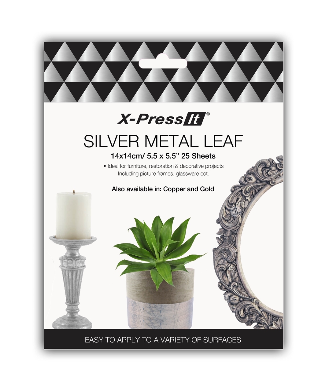 X-Press It Silver Metal Leaf 140mm x 140mm 25pc