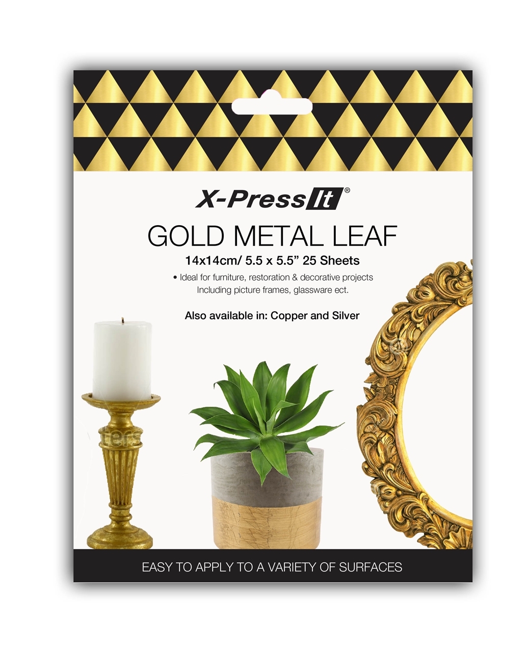 X-Press It Gold Metal Leaf 140mm x 140mm 25pc