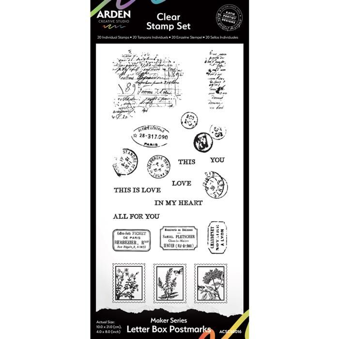 Arden Creative Clear Stamp Set - Maker Series - Letter Box Postmarks