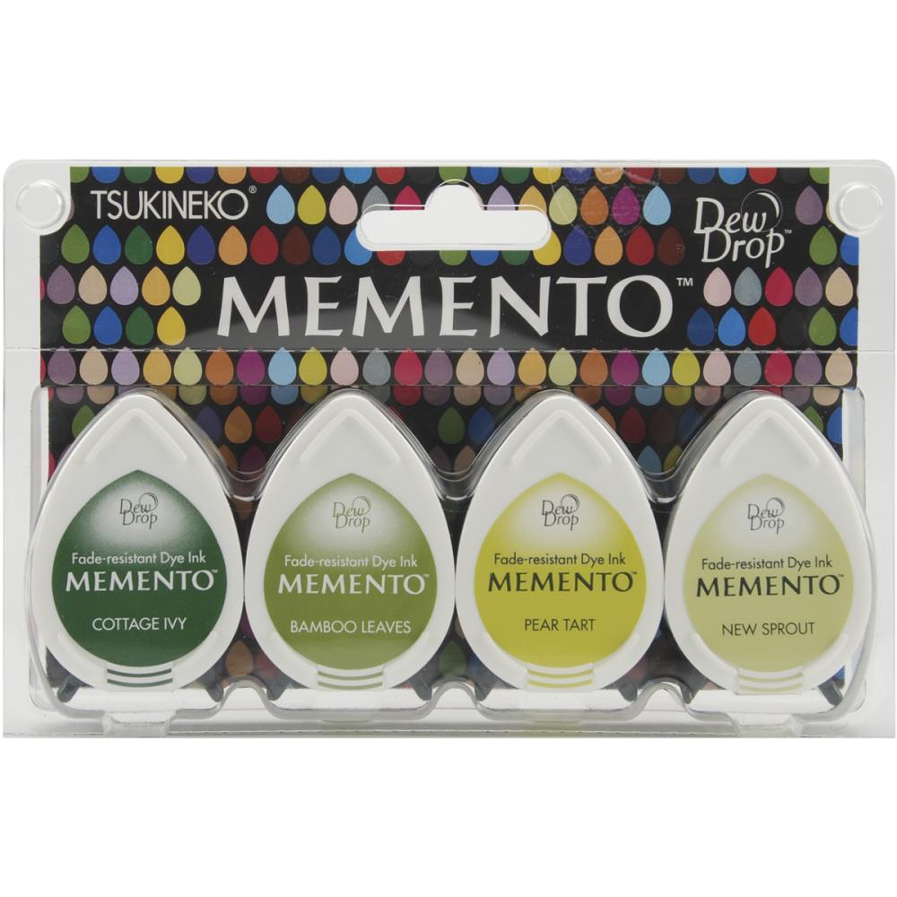 Tsukineko Memento Dye Ink Pads Dew Drops 4/Pkg Greenhouse