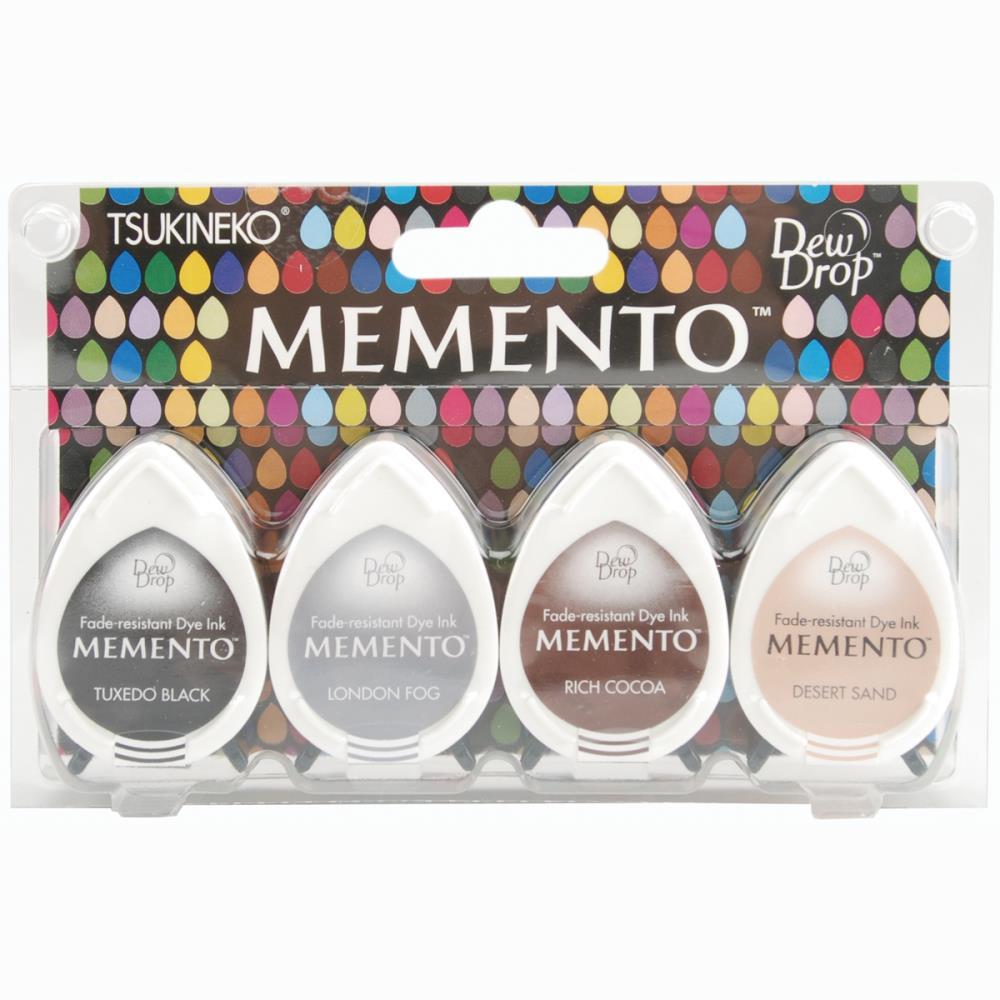 Tsukineko Memento Dye Ink Pads Dew Drops 4/Pkg Stone Mountain