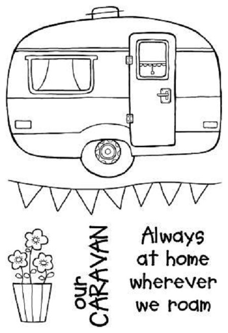 Woodware Clear Stamps Caravan