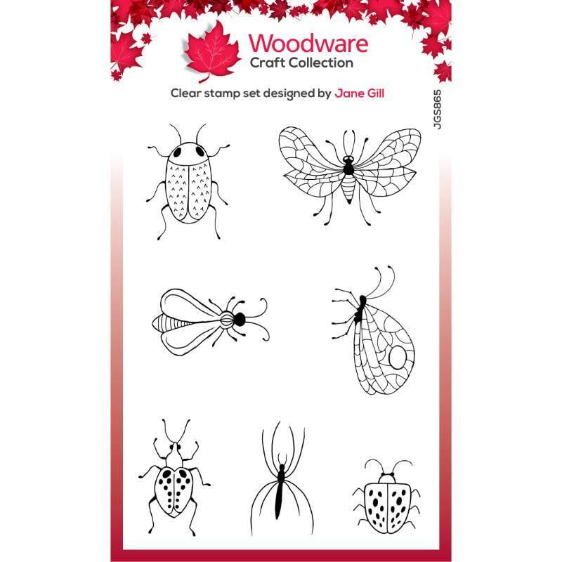 Woodware Clear Singles Bug Doodles 4 in x 6 in Stamp Set JGS865