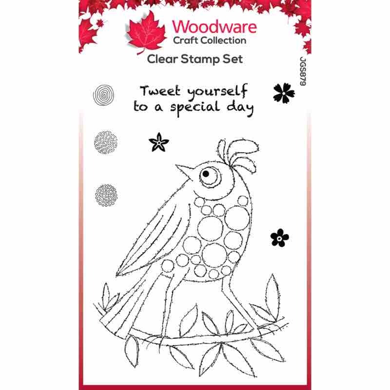 Woodware Clear Singles Simone 4 in x 6 in Stamp Set JGS879