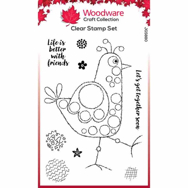 Woodware Clear Singles Paula 4 in x 6 in Stamp Set JGS880