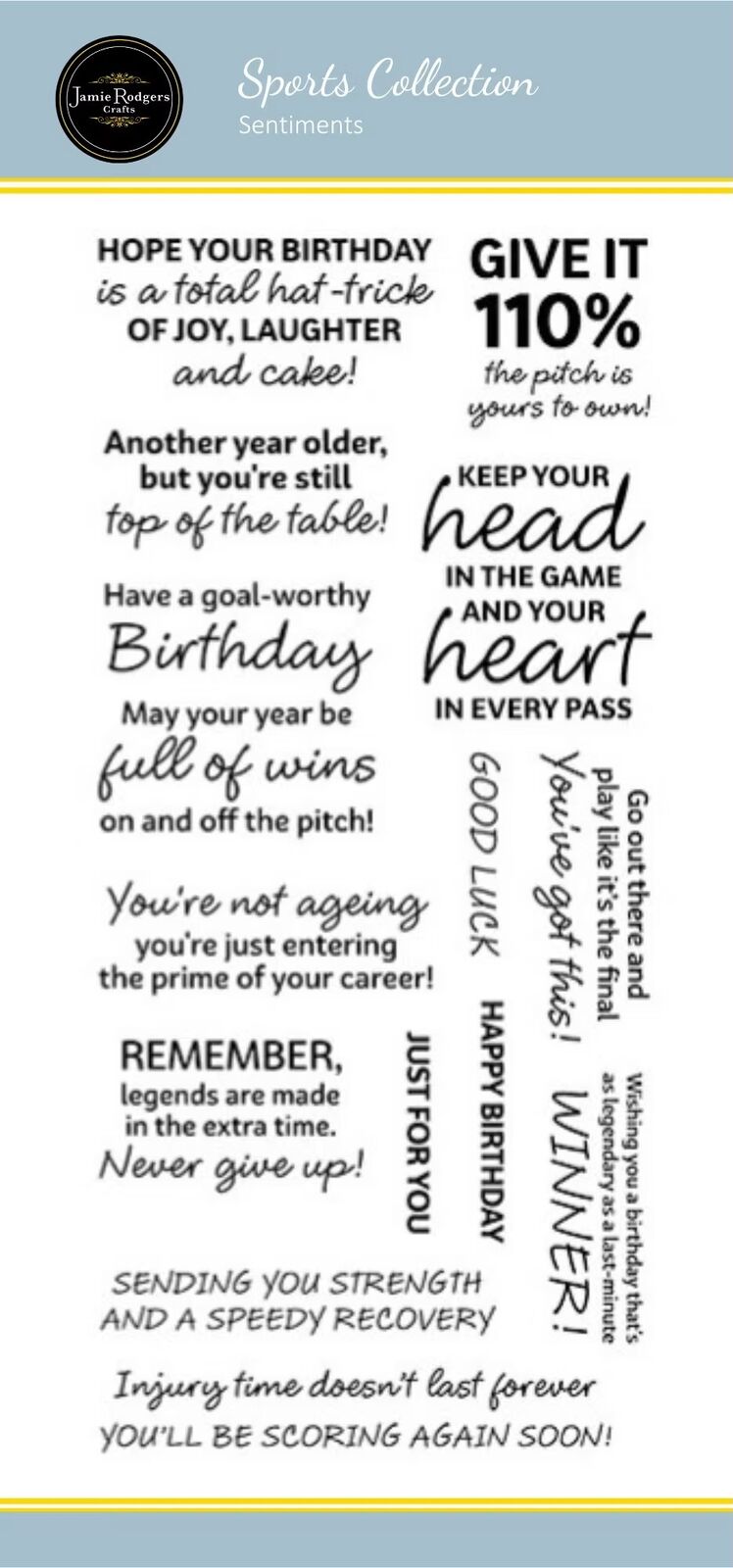 Sentiments DL Clear Stamp Set by Jamie Rodgers