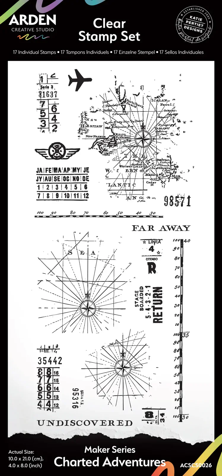 Arden Creative Clear Stamp Set - Maker Series - Chartered Adventures