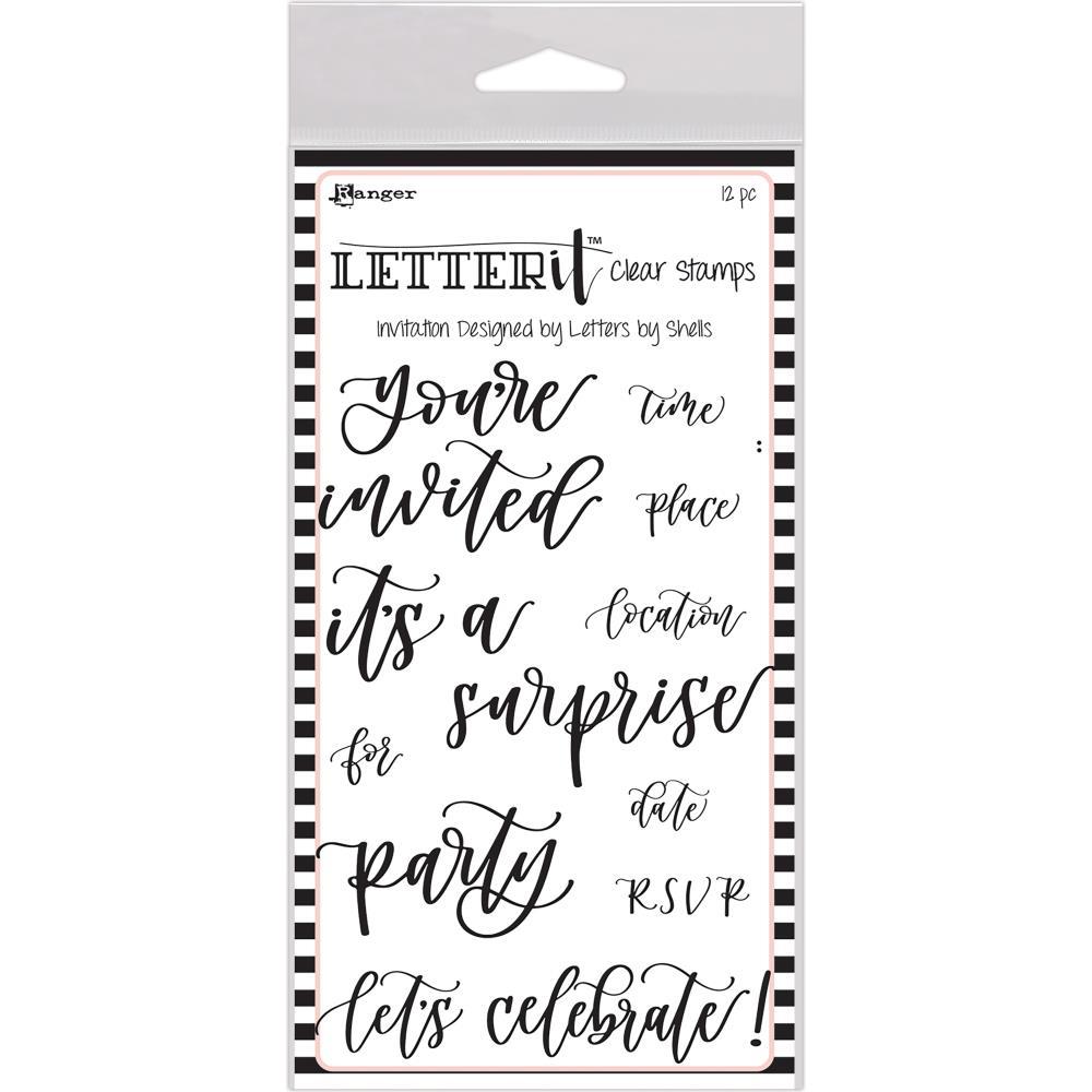 Ranger Letter It Clear Stamp Set 4x6 Invitation