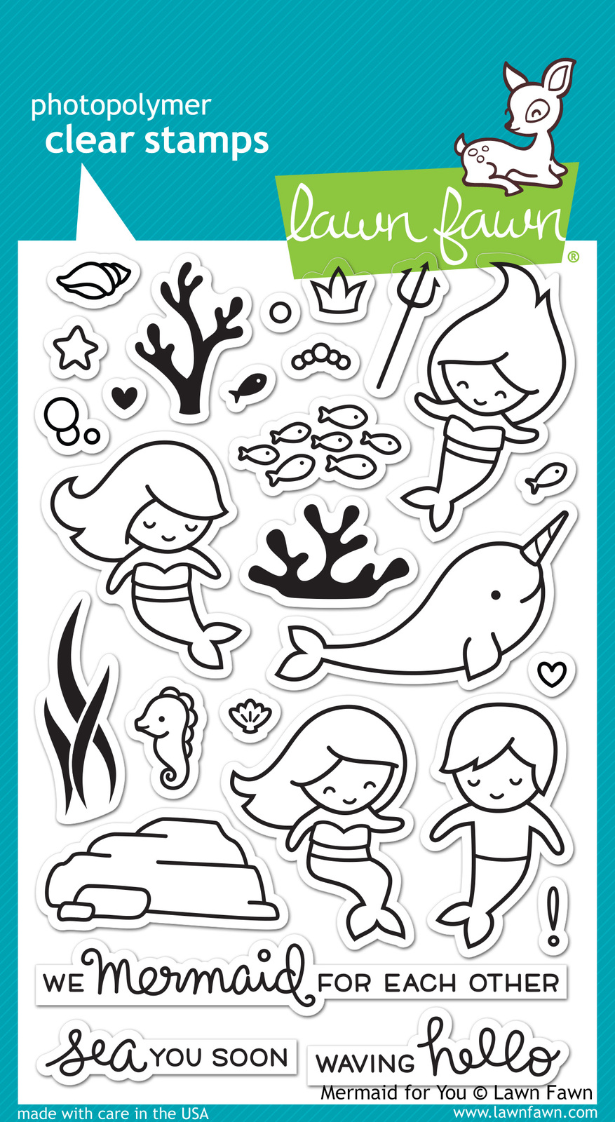 Lawn Fawn Stamps Mermaid for You LF1167 