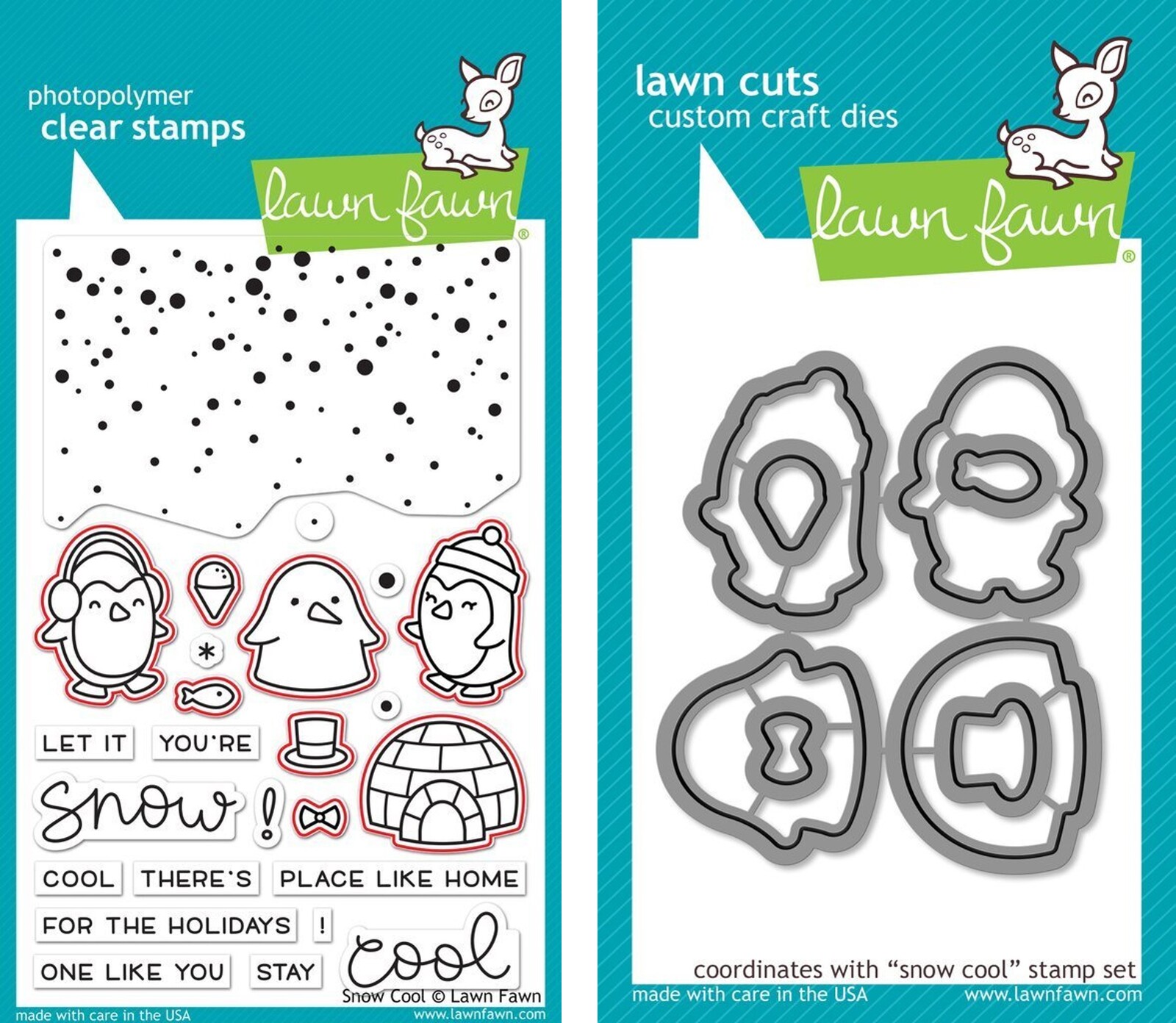 Lawn Fawn Snow Cool Stamp+Die Bundle