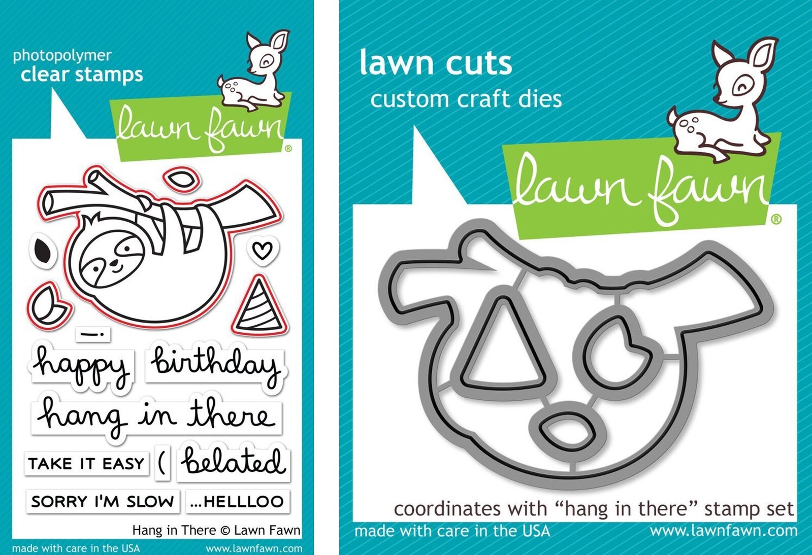 Lawn Fawn Hang In There Stamp+Die Bundle