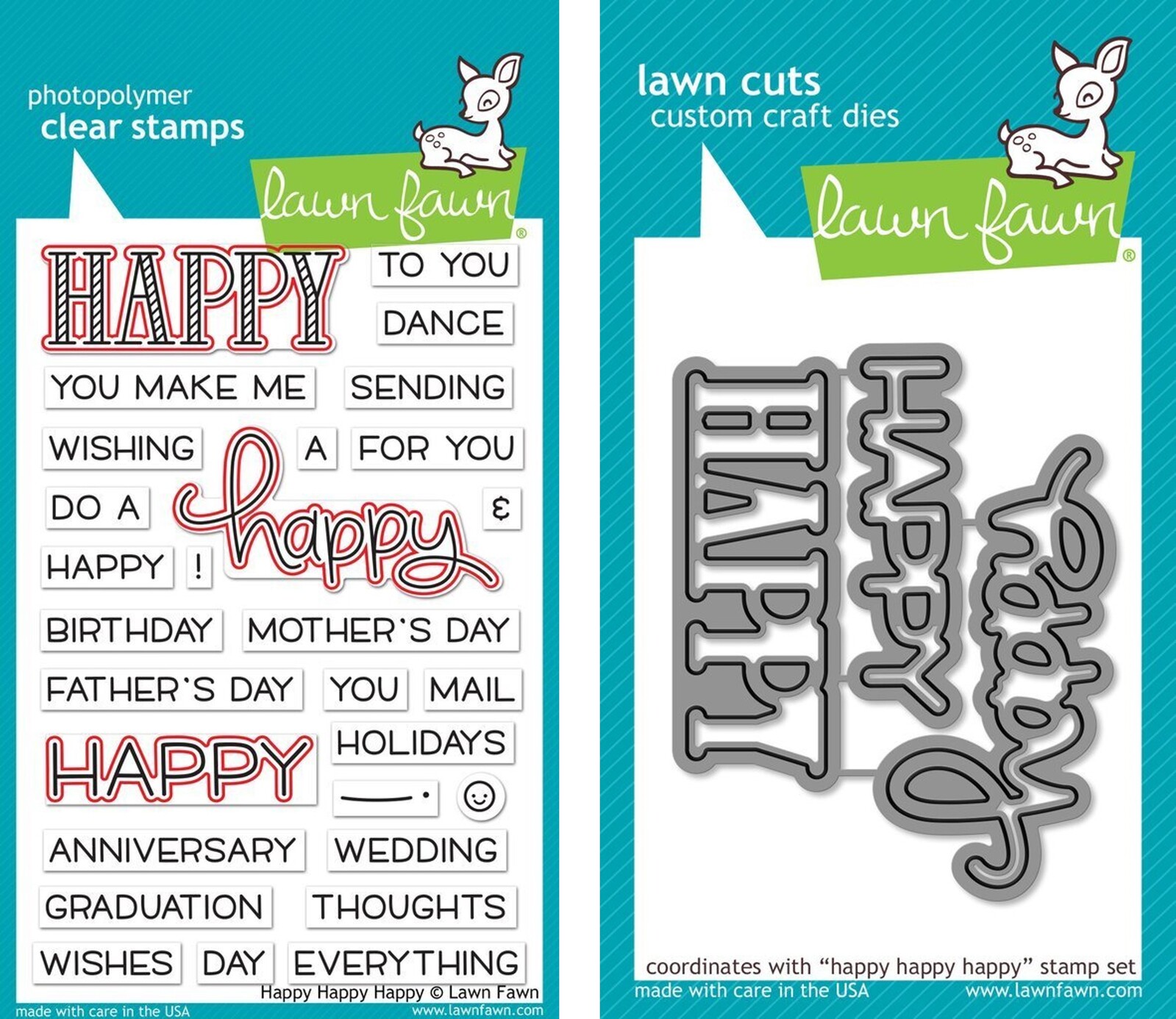 Lawn Fawn Happy Happy Happy Stamp+Die Bundle