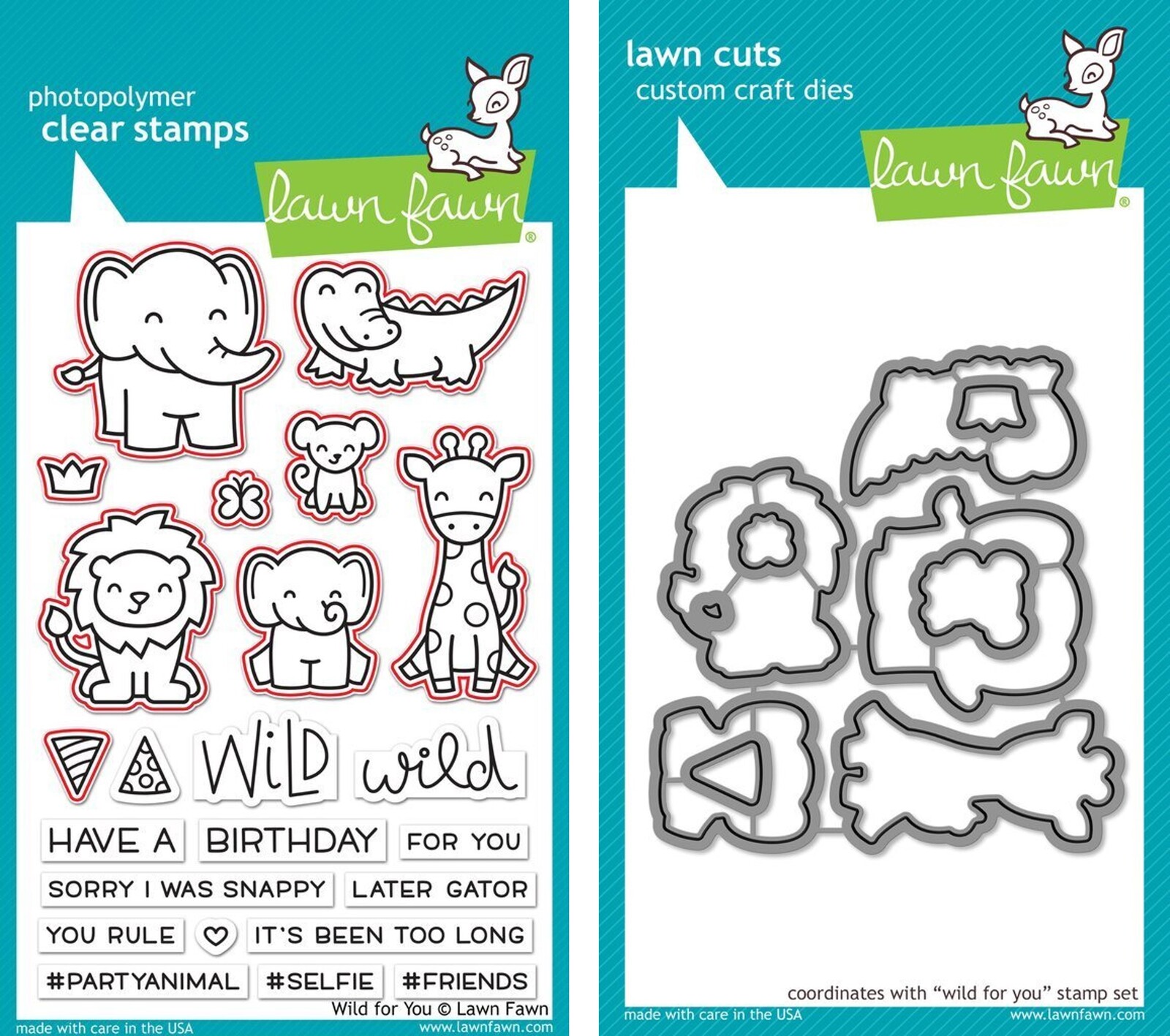 Lawn Fawn Wild For You Stamp+Die Bundle