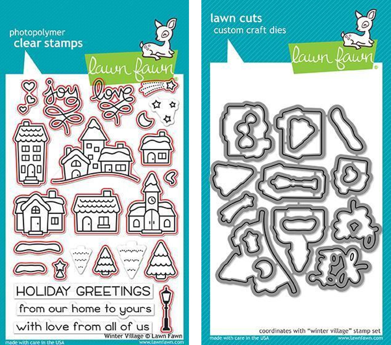 Lawn Fawn Winter Village Stamp+Die Bundle