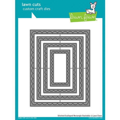 Lawn Fawn Cuts Outside In Stitched Scalloped Rectangle Stackables LF1505