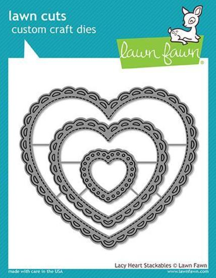 Lawn Fawn Cuts Lacy Heart Stackables Dies LF1562