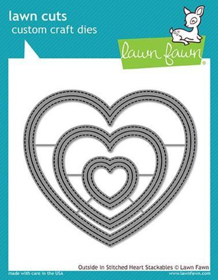 Lawn Fawn Cuts Outside in Stitched Heart Stackables Dies LF1563