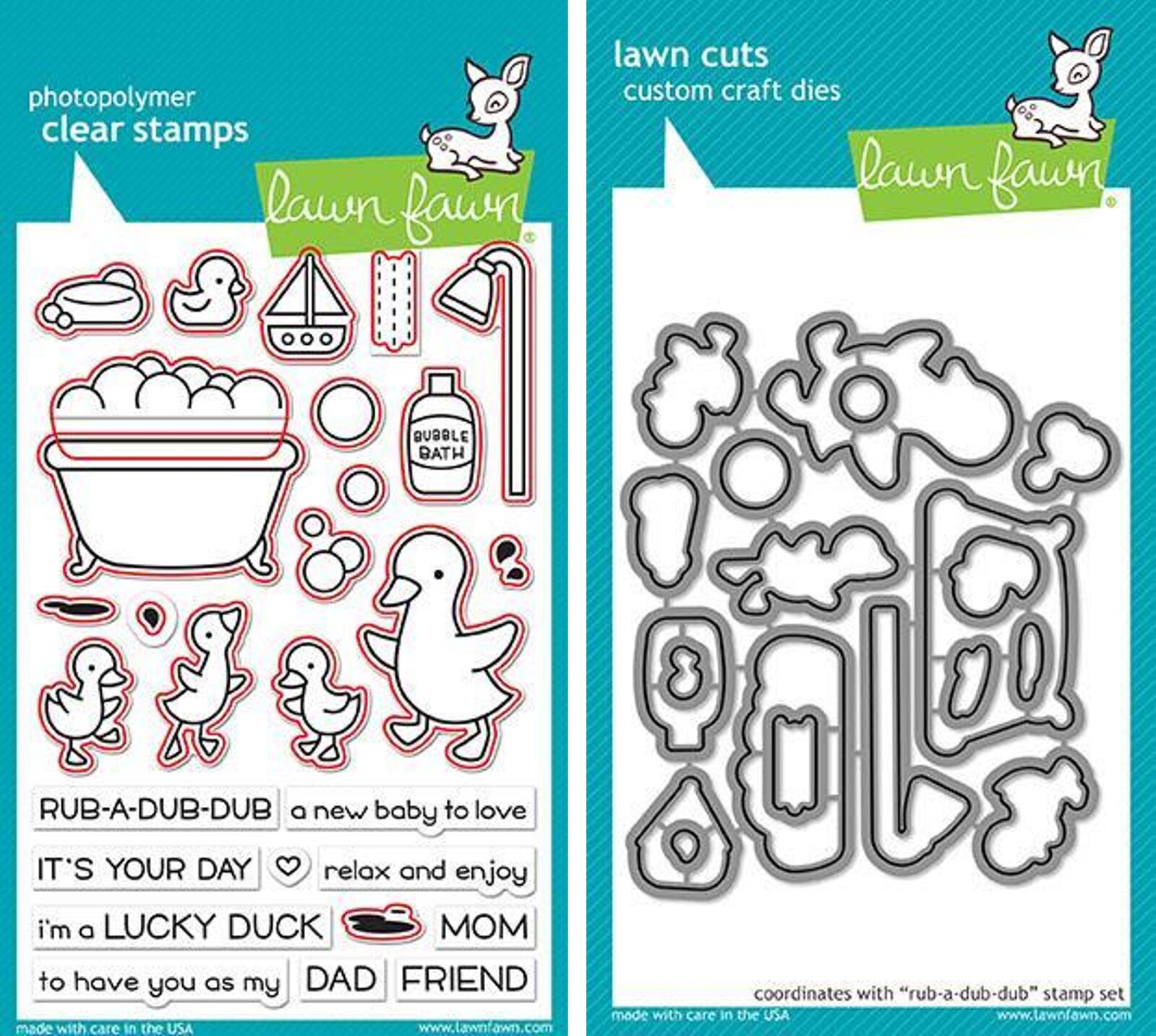 Lawn Fawn Rub-A-Dub-Dub Stamp+Die Bundle