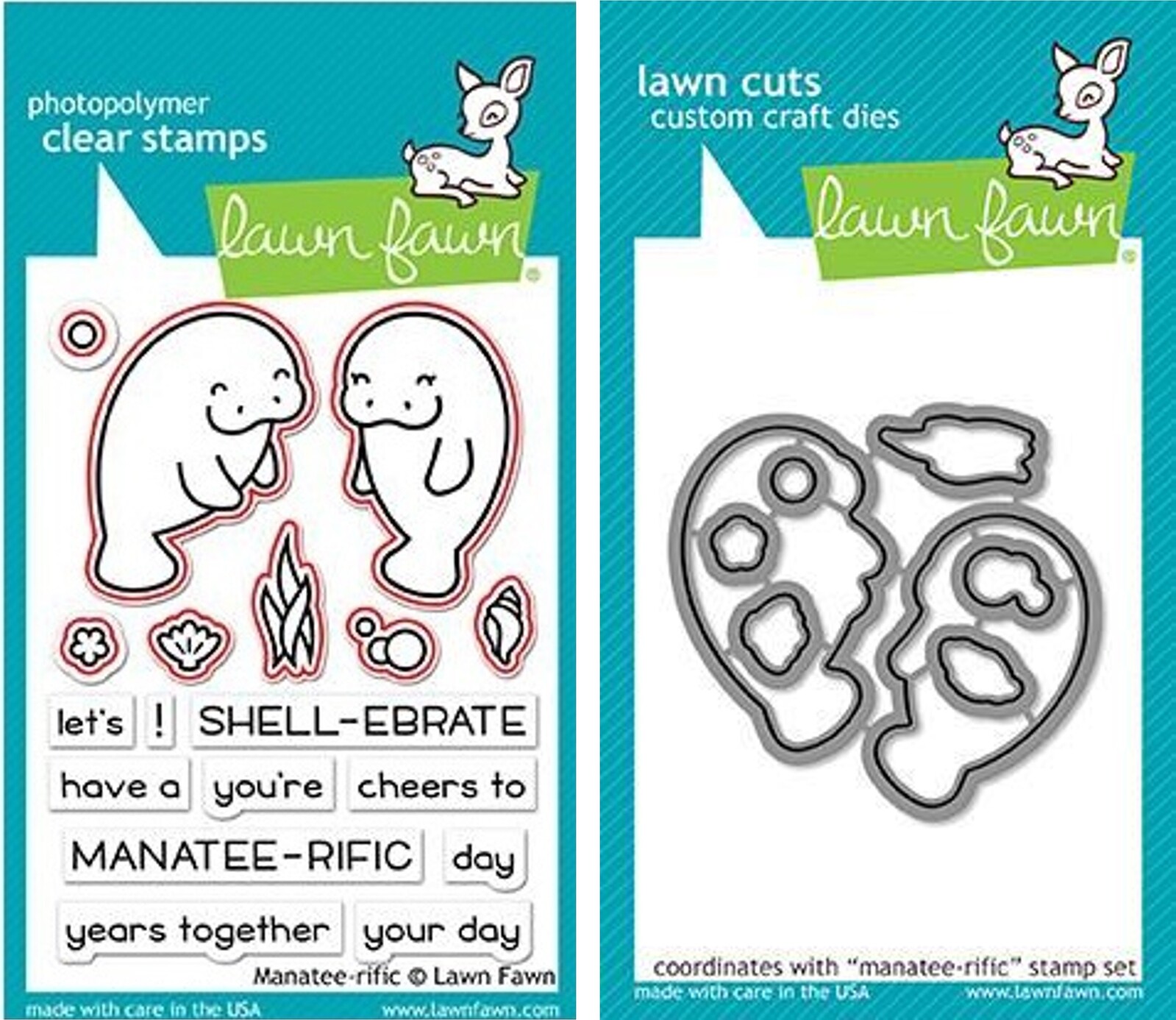 Lawn Fawn Manatee-rific Dies Stamp+Die Bundle