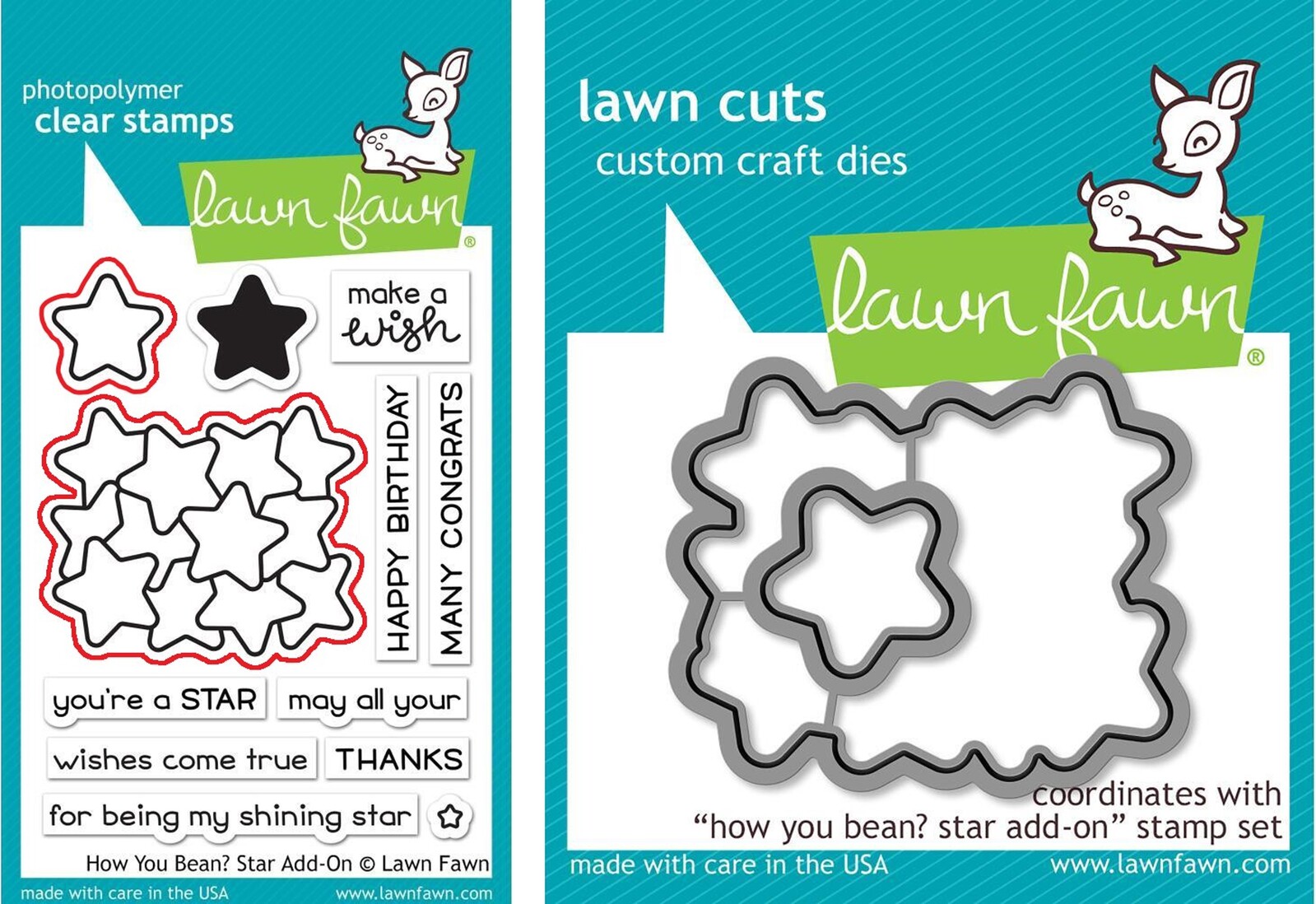 Lawn Fawn How You Bean? Star Add-On Dies Stamp+Die Bundle