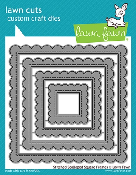 Lawn Fawn Cuts Stitched Scalloped Square Frames LF1720