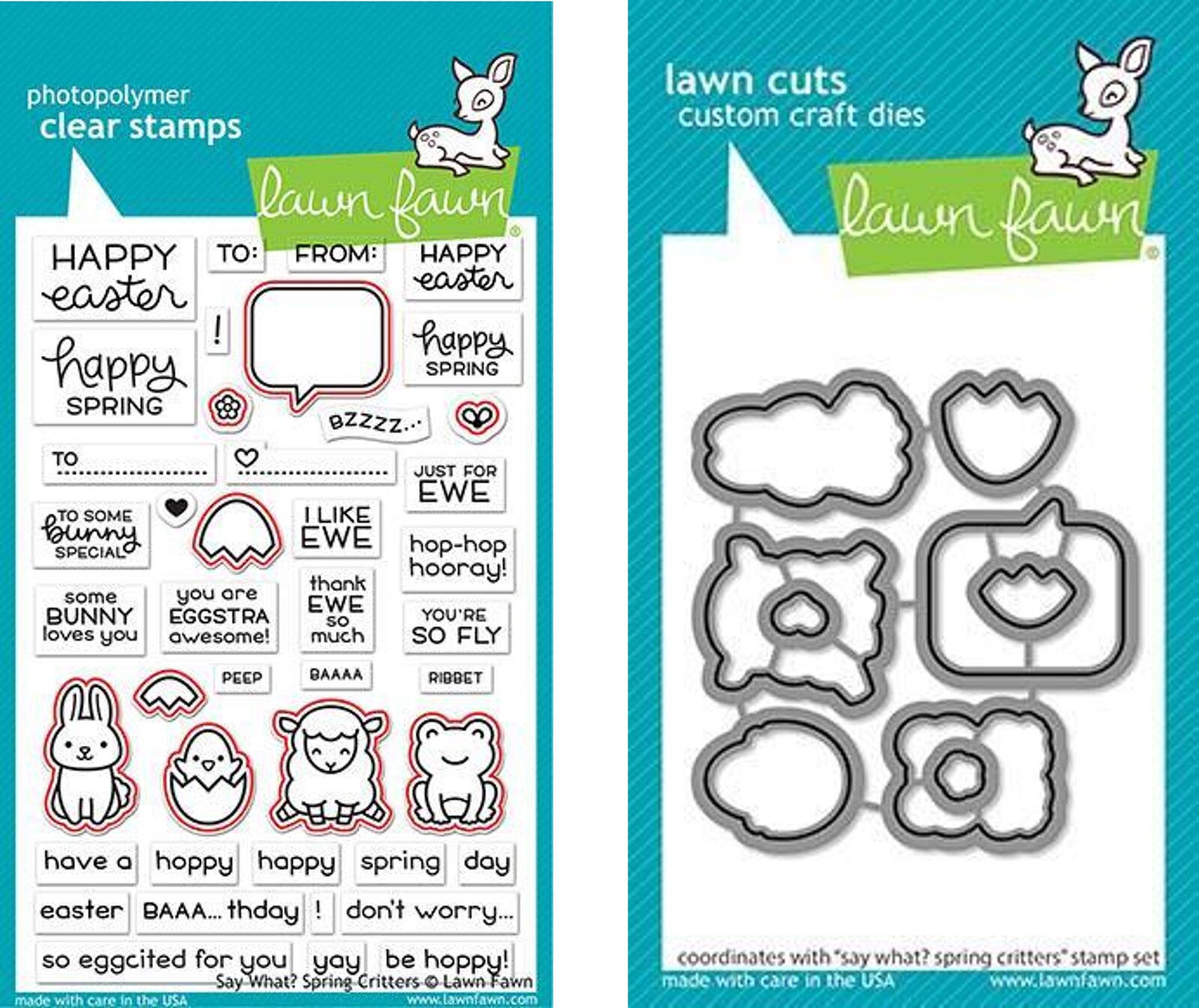 Lawn Fawn Say What? Spring Critters Stamp+Die Bundle