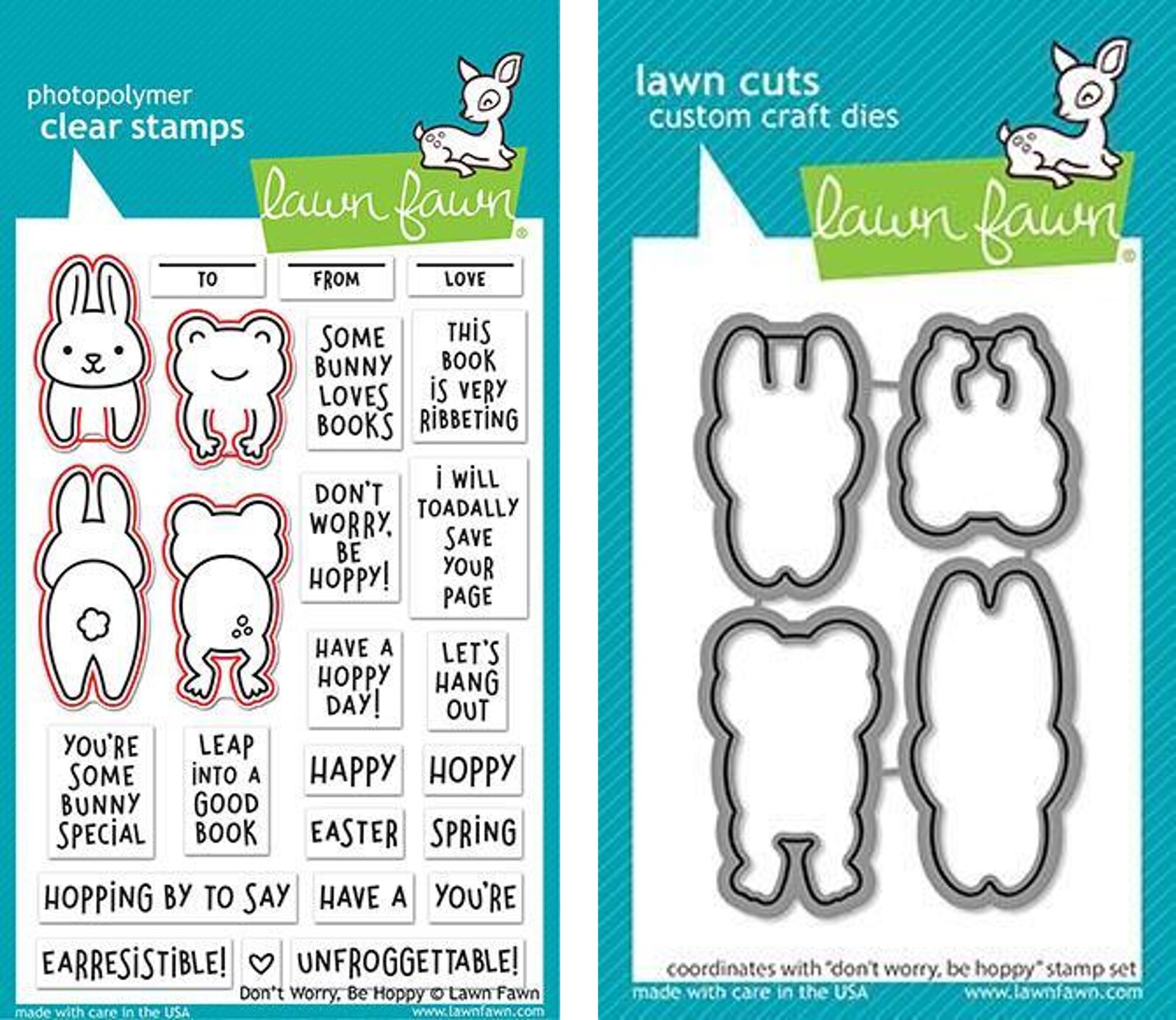 Lawn Fawn Don't Worry, Be Hoppy Stamp+Die Bundle