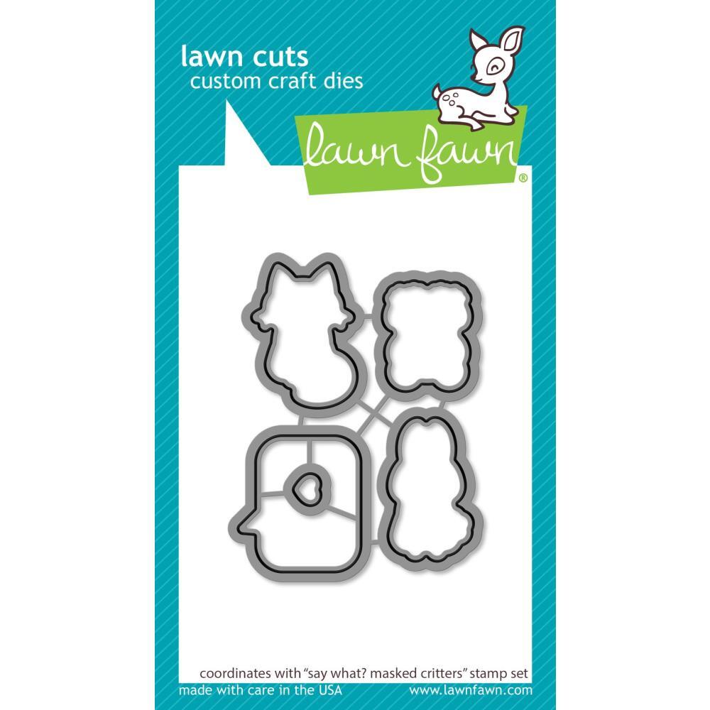 Lawn Fawn Cuts Say What? Masked Critters Dies LF2561