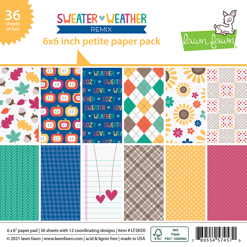 Lawn Fawn Petite Paper Pack 6x6 Sweater Weather Remix LF2650