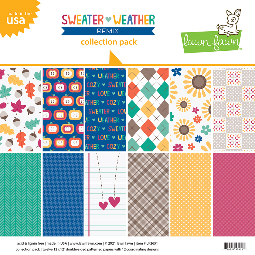 Lawn Fawn 12X12 Double-Sided Collection Pack  Sweater Weather Remix LF2651