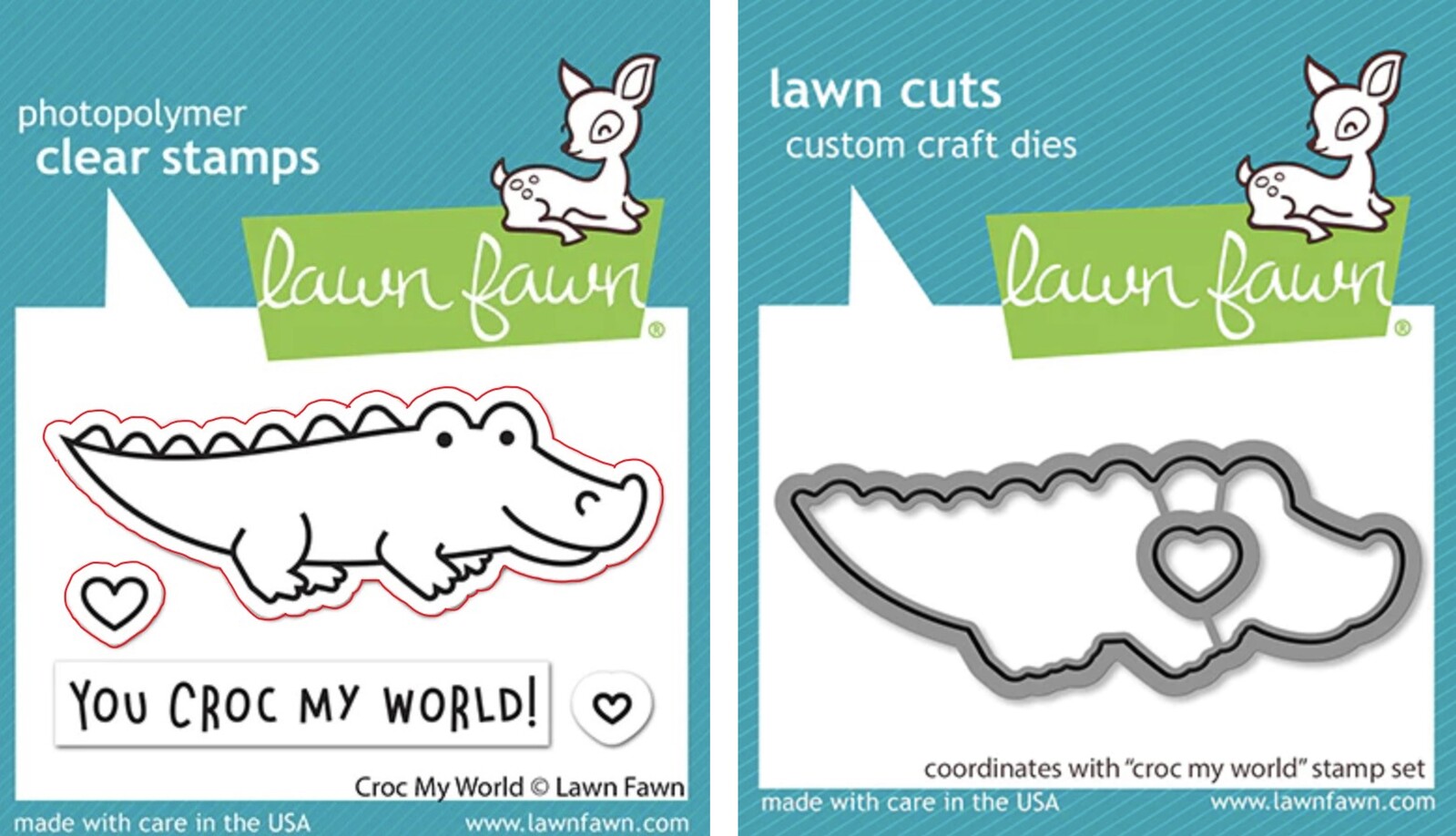 Lawn Fawn Croc My World Stamp and Die Bundle