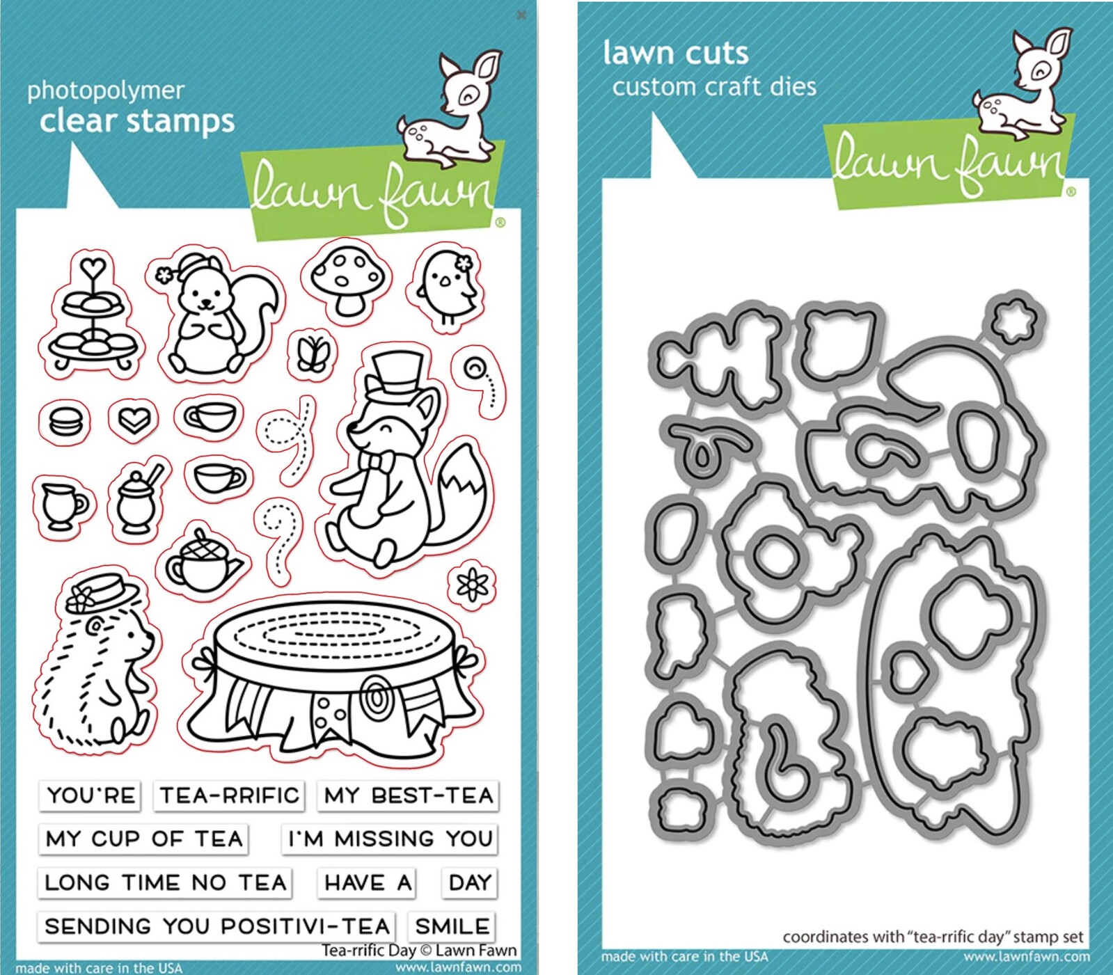 Lawn Fawn Tea-Riffic Day Stamp and Die Bundle