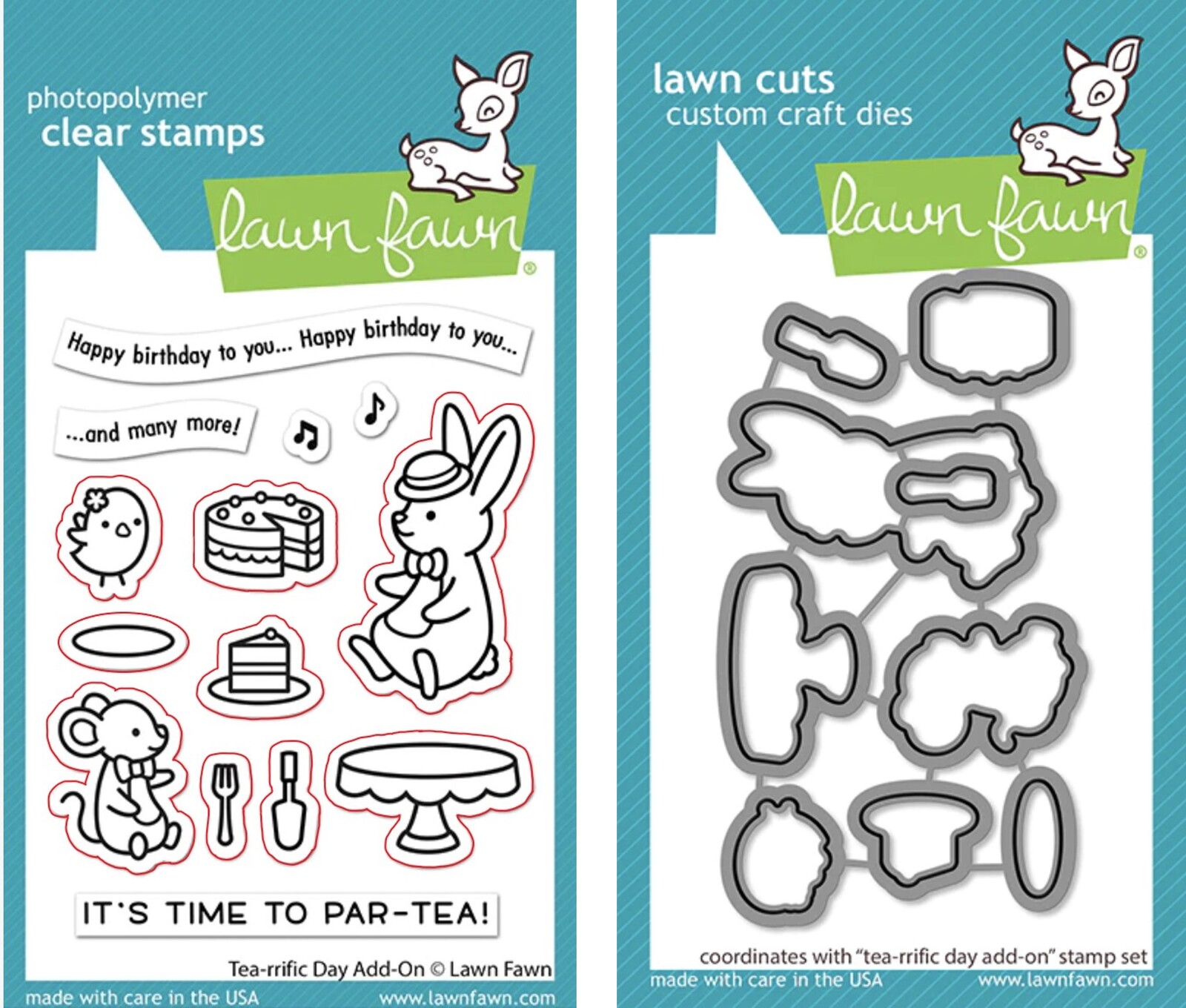 Lawn Fawn Tea-Riffic Day Add-On Stamp and Die Bundle