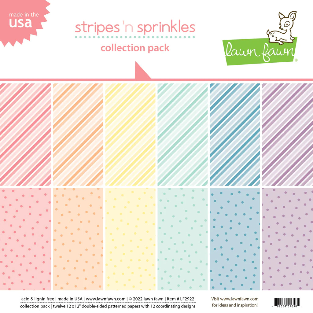 Lawn Fawn - Paper - Stripes 'n Sprinkles - Collection Pack - LF2922