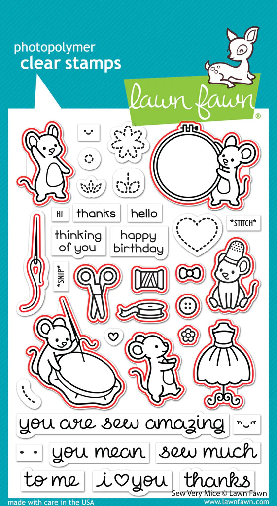Lawn Fawn - Sew Very Mice Stamp and Die Bundle