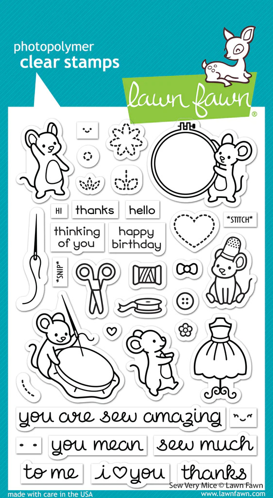 Lawn Fawn - Stamps - Sew Very Mice - LF3061