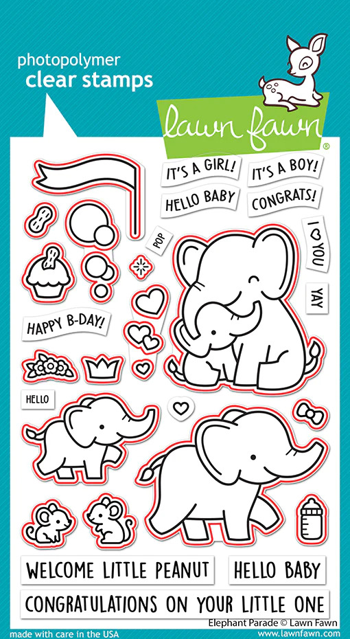 Lawn Fawn - Elephant Parade Stamp and Die Bundle