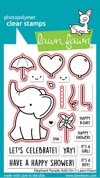 Lawn Fawn - Elephant Parade Add-On Stamp and Die Bundle