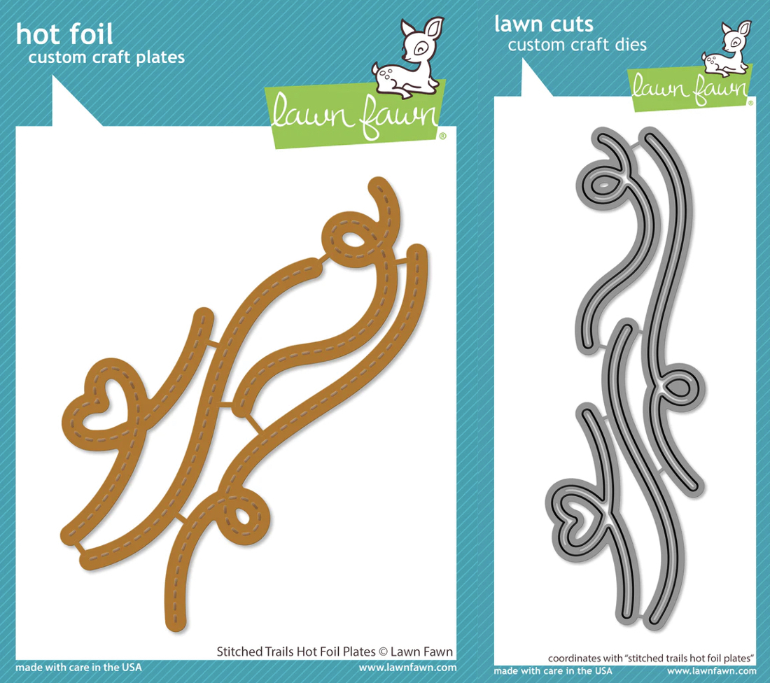 Lawn Fawn - Stitched Trails Hot Foil Plates and Dies Bundle