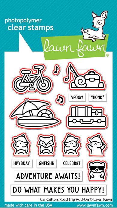 Lawn Fawn - Car Critters Road Trip Add-on Stamp and Die Bundle