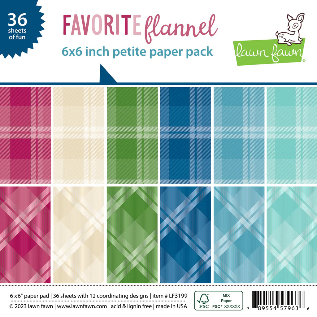 Lawn Fawn - Paper - Favorite Flannel - Petite Paper Pack - LF3199