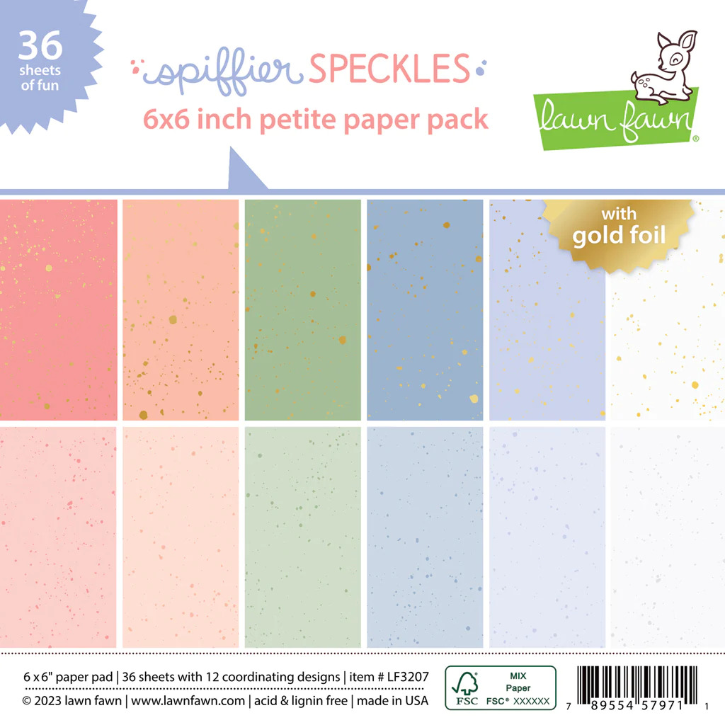 Lawn Fawn - Paper - Spiffier Speckles - Petite Paper Pack - LF3207