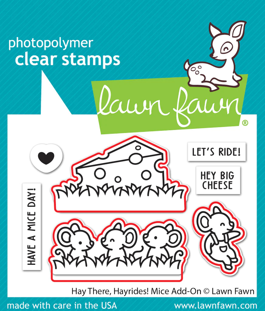 Lawn Fawn - Hay there, Hayrides! Mice Add-on Stamp and Die Bundle