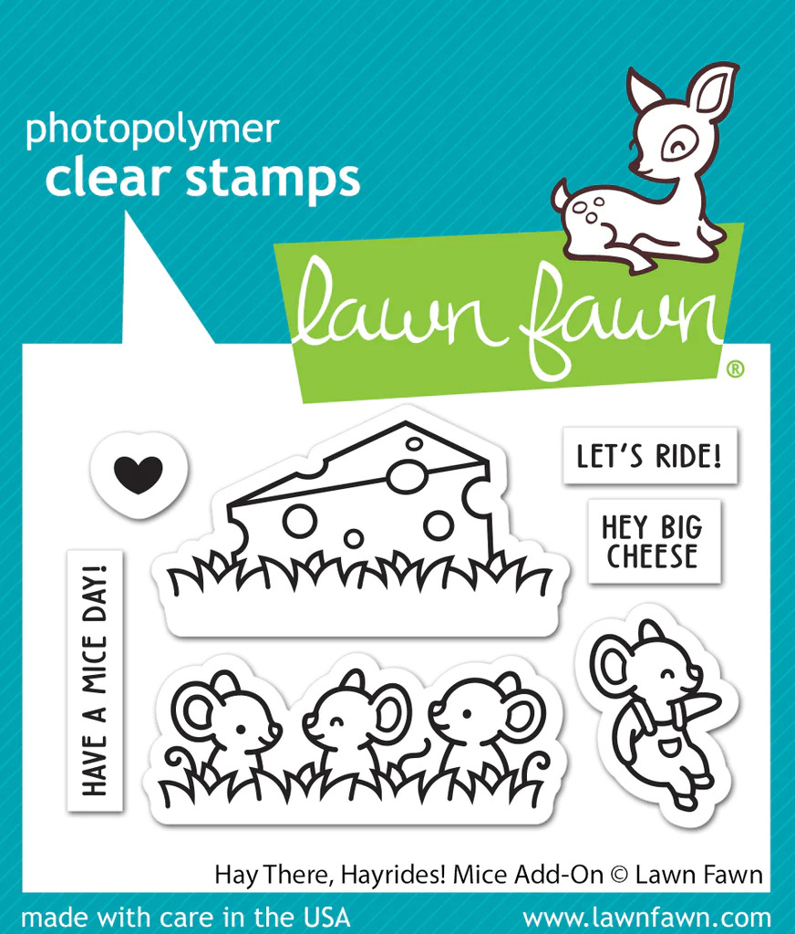 Lawn Fawn - Stamps - Hay There, Hayrides! Mice Add-on- LF3215