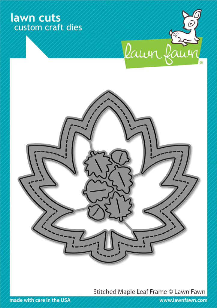 Lawn Fawn - Lawn Cuts - Outside In Stitched Maple Leaf Frame - LF3249
