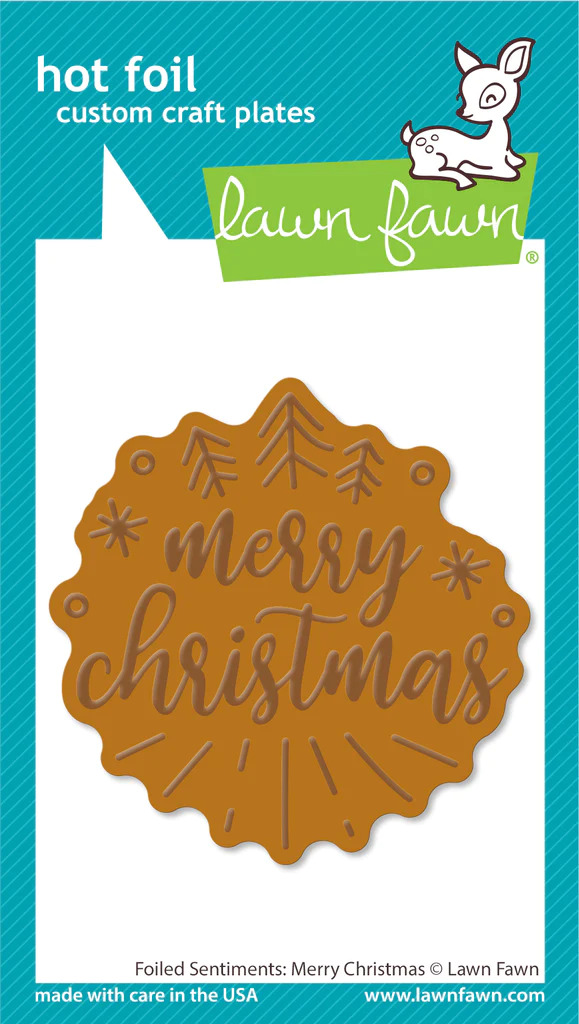 Lawn Fawn - Hot Foil - Foiled Sentiments: Merry Christmas Hot Foil Plates - LF3262