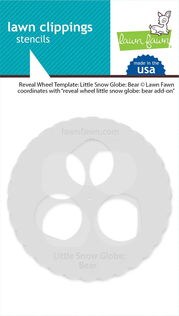 Lawn Fawn - Lawn Clippings - Reveal Wheel Templates: Little Snow Globe: Bear - LF3277