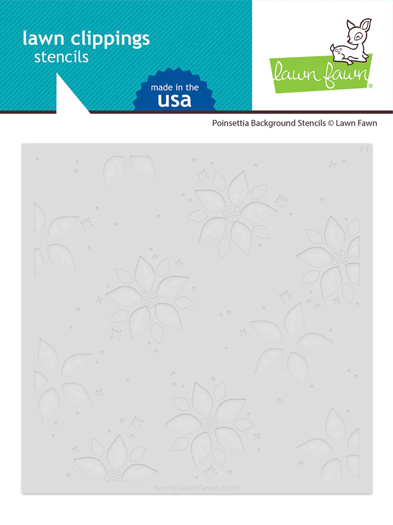Lawn Fawn - Lawn Clippings - Poinsettia Background Stencils - LF3280